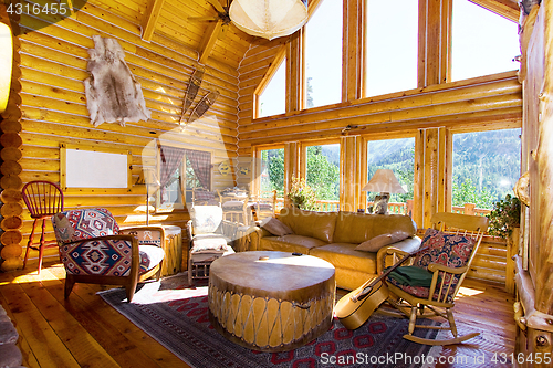 Image of Close up on the Living Room in a Cabin