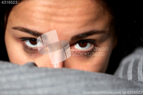 Image of close up of unhappy crying woman face