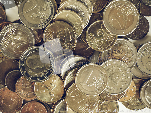 Image of Vintage Euro coins background