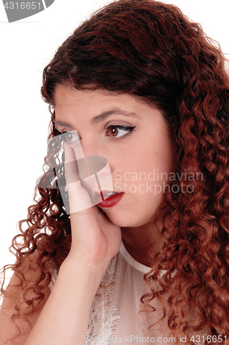 Image of Sad looking woman.