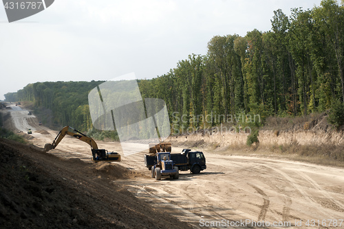 Image of construction work with equipment