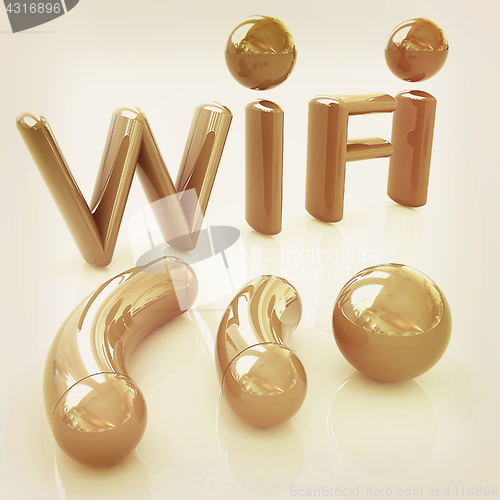 Image of WiFi symbol. 3d illustration. Vintage style.