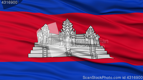 Image of Closeup Cambodia Flag