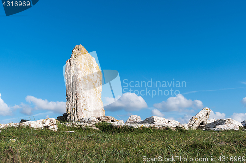 Image of Ancient standing stone on a hill