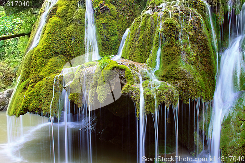 Image of detail of waterflow on beautiful cascade