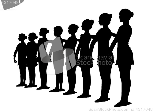 Image of Ballet dancers standing in a row