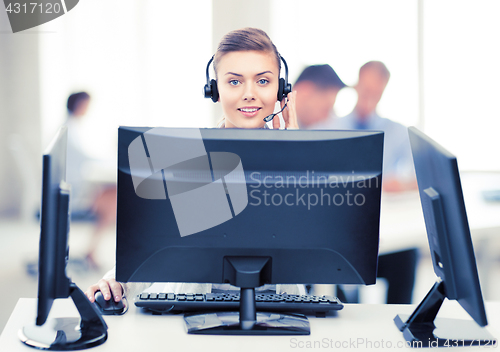 Image of friendly female helpline operator