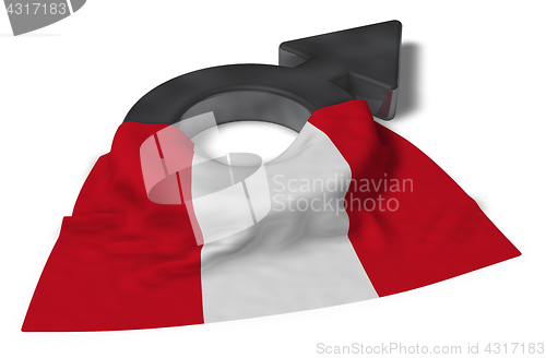 Image of mars symbol and flag of peru - 3d rendering