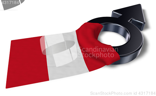 Image of mars symbol and flag of peru - 3d rendering