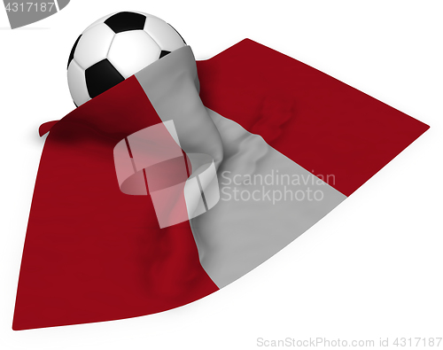 Image of soccer ball and flag of peru - 3d rendering