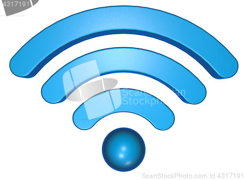 Image of wifi symbol on white background - 3d rendering