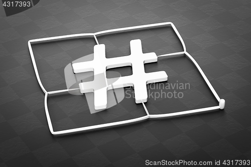 Image of plastic injection molding hashtag sign