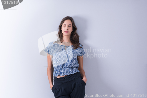 Image of young woman isolated on white background