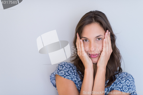 Image of young woman isolated on white background
