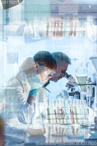 Image of Health care researchers working in scientific laboratory.