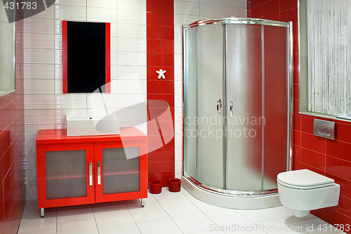 Image of Red bathroom