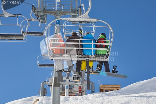 Image of Skiing slopes from the lift