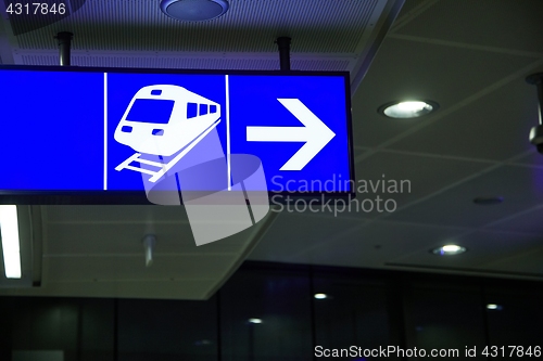 Image of Train direction sign