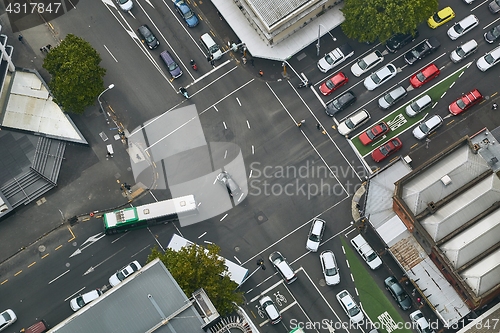 Image of Urban traffic from above