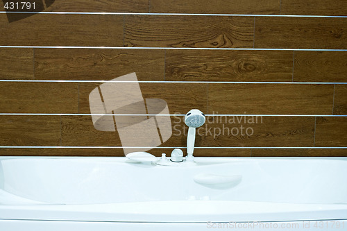 Image of Wooden bathroom