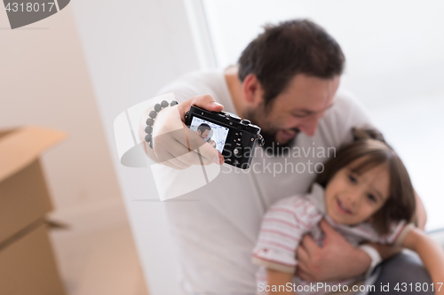 Image of selfie father and son