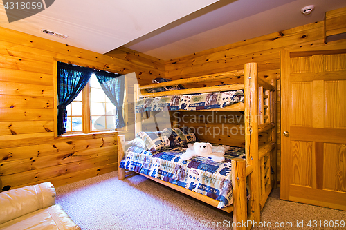 Image of Close up on a Bedroom in a Cabin