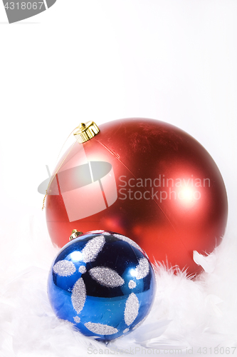 Image of Christmas Ornaments with white space