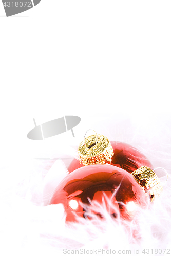 Image of Christmas Ornaments with white space