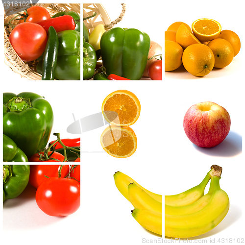 Image of Collage of Fruits and Vegeatable