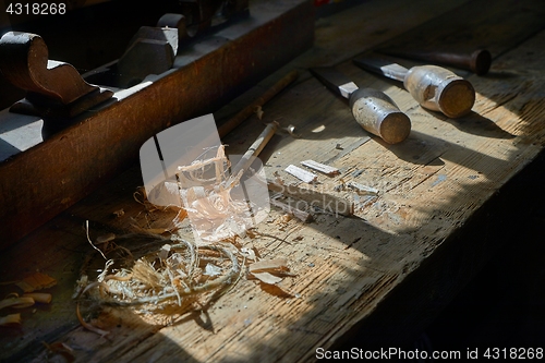 Image of Wood workshop table