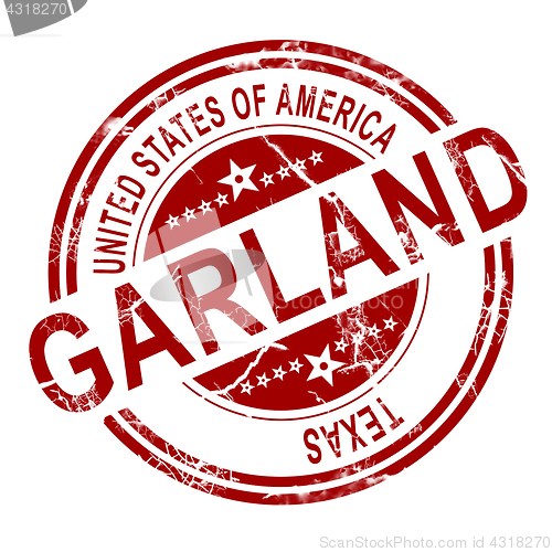 Image of Garland Texas stamp with white background