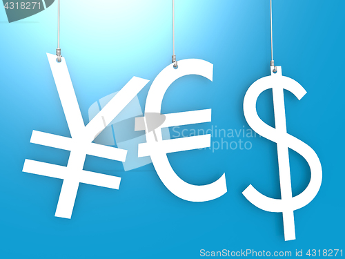 Image of Euro dollar yen sign