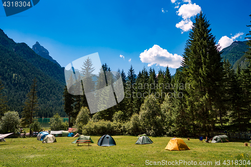 Image of Camping on the shores of lake