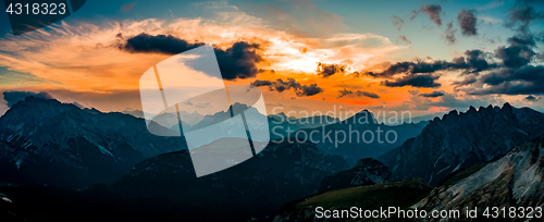 Image of Panorama National Nature Park Tre Cime In the Dolomites Alps. Be