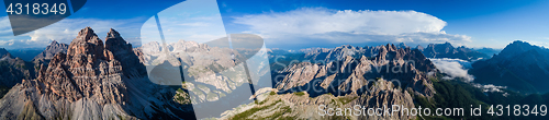 Image of Panorama National Nature Park Tre Cime In the Dolomites Alps. Be