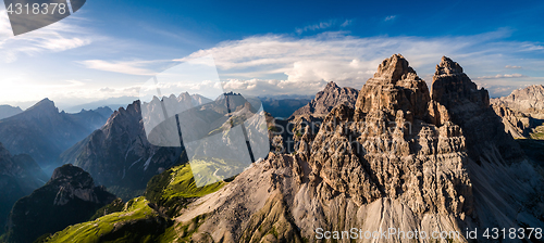 Image of Panorama National Nature Park Tre Cime In the Dolomites Alps. Be