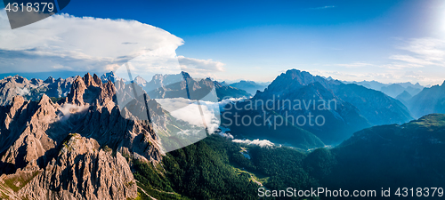 Image of Panorama National Nature Park Tre Cime In the Dolomites Alps. Be