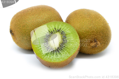 Image of Kiwi fruit, half of kiwi isolated