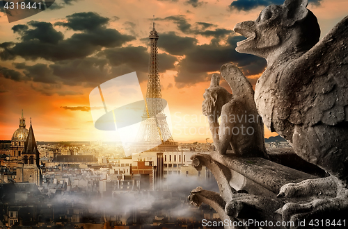 Image of Cloudy sky over Paris