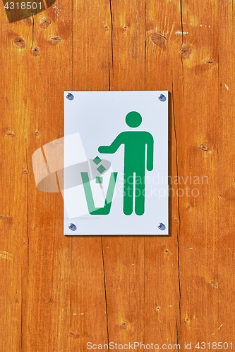 Image of Dustbin sign closeup