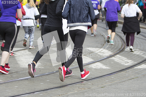 Image of Marathon running race on the city road