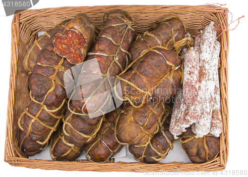 Image of Kulen is famous authentic spicy sausage typical Slavonian dried 