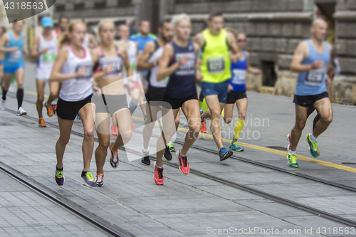 Image of Marathon running race on the city road