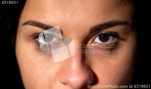 Image of close up of unhappy crying woman face