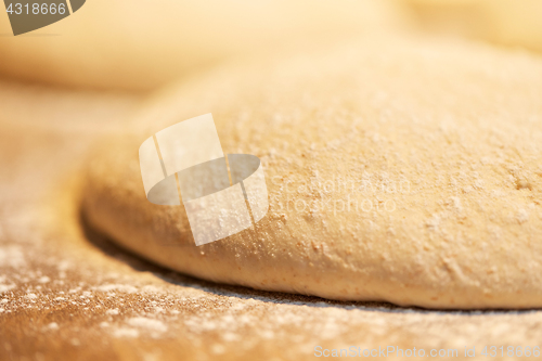 Image of close up of yeast bread dough at bakery