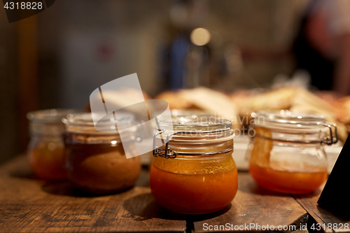 Image of craft jam or sauce at grocery store