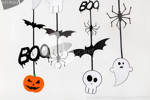 Image of halloween party paper garlands or decorations