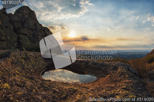 Image of Beautiful sundown on the peak