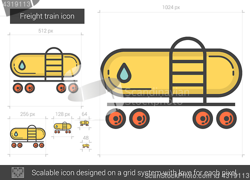 Image of Freight train line icon.