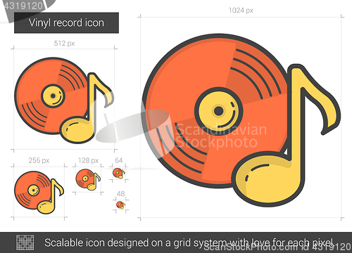 Image of Vinyl record line icon.